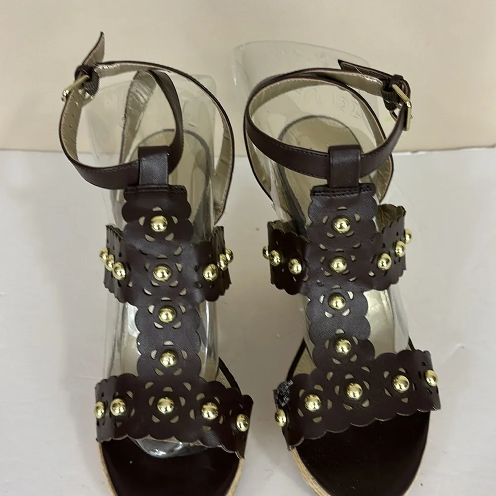 Cato Studded Platform Wedge Espadrille Sandals Size 8M